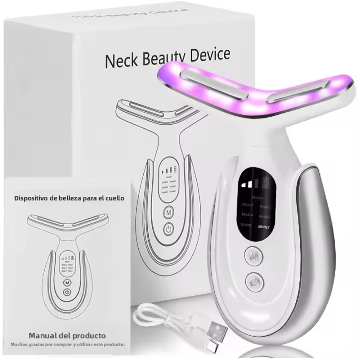 Dispositivo De Belleza Para El Cuello EMS Con Corriente Microcorriente Y LED Fotón Reducción Del Doble Mentón Antiarrugas Acondicionamiento De La Piel Del Cuello USB - 1