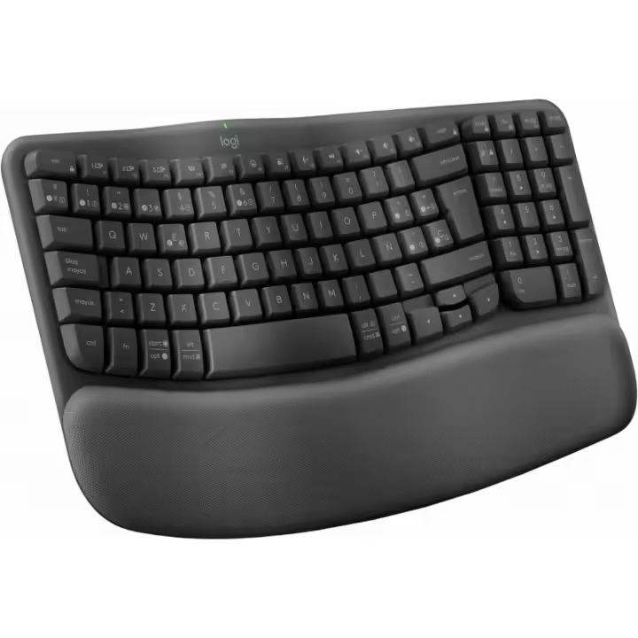 Logitech - Wave Keys, teclado ergonómico inalámbrico con reposamanos acolchado, escritura cómoda y natural, Easy-Switch, Bluetoo 920-012296 - 1