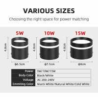 Lámpara De Techo LED 10W 15W Instalación Superficial Para Iluminación De Dormitorio Luz De Spot LED 220V Negra Material Aluminio - details 3