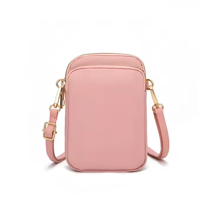 Bolso Mini Mujer Cruzado Con Cremallera Bolso De Hombro Multifuncional Vertical Monedero Móvil Negro Bolso De Caminar - 1