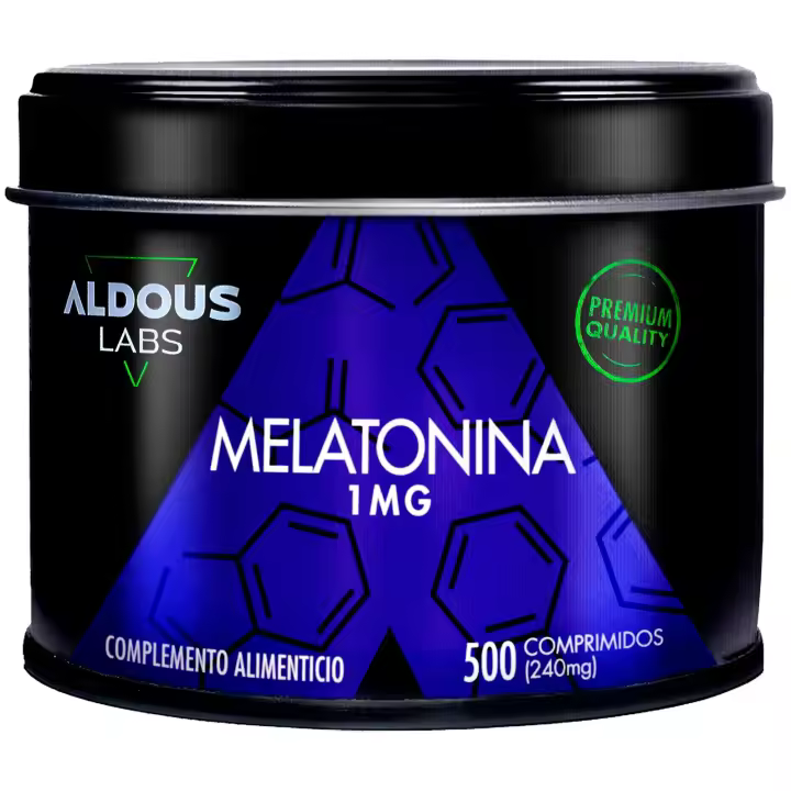 Aldous Melatonina Pura 1mg 500 Noches de Sueño Reparador - Mejora el Sueño - 1