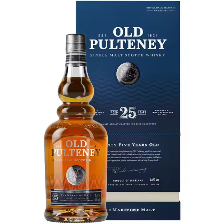 OLD PULTENEY 25YO SINGLE MALT WHISKY 70CL 46% - 1
