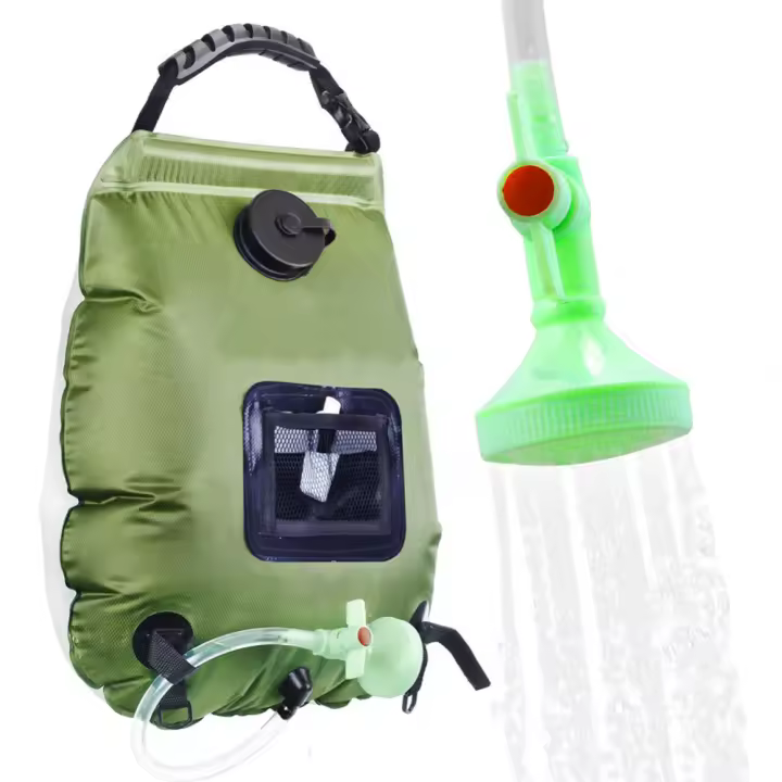 Bolsa De Ducha Solar Portátil De 20L Verde Militar Para Camping Y Exteriores Bagaje De Baño Y Aseo Equipamiento De Camping - 1