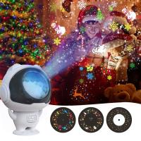 Proyector De Luces Navideñas Con Patrón De Astronauta Mini Escenario Y Copos De Nieve En Blanco Para Decoraciones De Halloween Regalos Para Niños Tipo De Luz LED Forma Redonda Fuente De Alimentación DC - details 0