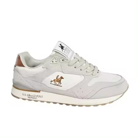 Zapatilla Marca Grand Polo Casual Hombre Referencia: GPM513301 Blanco U.S. Grand Polo  Zapatilla deportiva casual moda joven, modelo confortable, con logo bordado en lateral y U.S. Grand Polo Equipment serigrafiado en la suela - 1