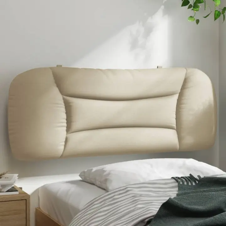 vidaXL Cabecero de cama acolchado tela crema 100 cm - 1