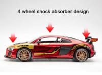 Modelo De Coche AUDI R8 IRON GTR 1:24 Juguete De Metal Simulación Con Sonido Y Luz Vehículo Para Niños Regalo Para Chicos - details 7