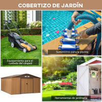 Outsunny Cobertizo de Jardín 340x386x200 cm 12,4 m²  Caseta Exterior de Acero para Almacenamiento de Herramientas con Puertas Correderas y Ventilaciones - details 5
