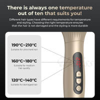 Cepillo Térmico De 1.5 Pulgadas Para Cabello Con 10 Temperaturas Cepillo Calentado Doble PTC De Cerámica Tourmalina Voluminizador Eléctrico Uso Seco Y Húmedo - details 8