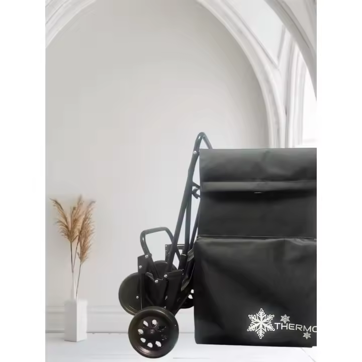 carro de compra Plegado compacto   Plegable Bolsa Térmica Impermeable con 4 Ruedas - Carro del Mercado Capacidad 44 lit tiene un plegado muy cómodo y compacto para que lo puedas guardar en cualquier sitio y transportar con total comodidad. - 1