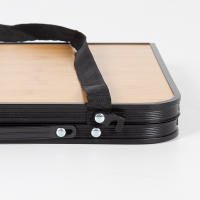 Mesa plegable camping Aktive, diseño de madera, con asa para transportar, medidas 60x40x25cm, Material aluminio - details 5