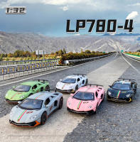 Coche De Deportes a Escala 1:32 Lambor Aventador SVJ LP780-4 Modelo De Metal Con Puertas De Ciseco Abiertas Y Sonido Luz Juguete Para Hobby - details 0