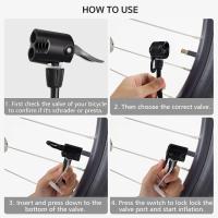 Bomba de suelo portátil para bicicleta, válvulas Presta y Schrader reversibles automatically, augmentation de pression, Mini Bomba de aire para Bicicleta - details 4