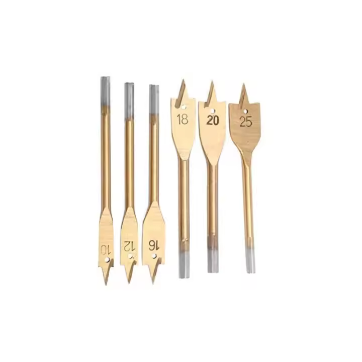 -- Juego de brocas para carpintería de pala de titanio de 6 piezas (10-25 mm) - 1