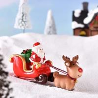 Decoración De Navidad Para El Hogar Figura De Resina De Cisne Reindeer Sleigh Micro Paisaje De Navidad Adornos De Escritorio - details 4