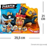 PIRATIX King Shark Golden Teeth – Tiburón articulado, con una jaula para capturar a los Piratix rivales. Contiene 1 tiburón, 1 Tesoro Exclusivo, 1 Piratix Exclusivo y 1 Accesorio - details 0