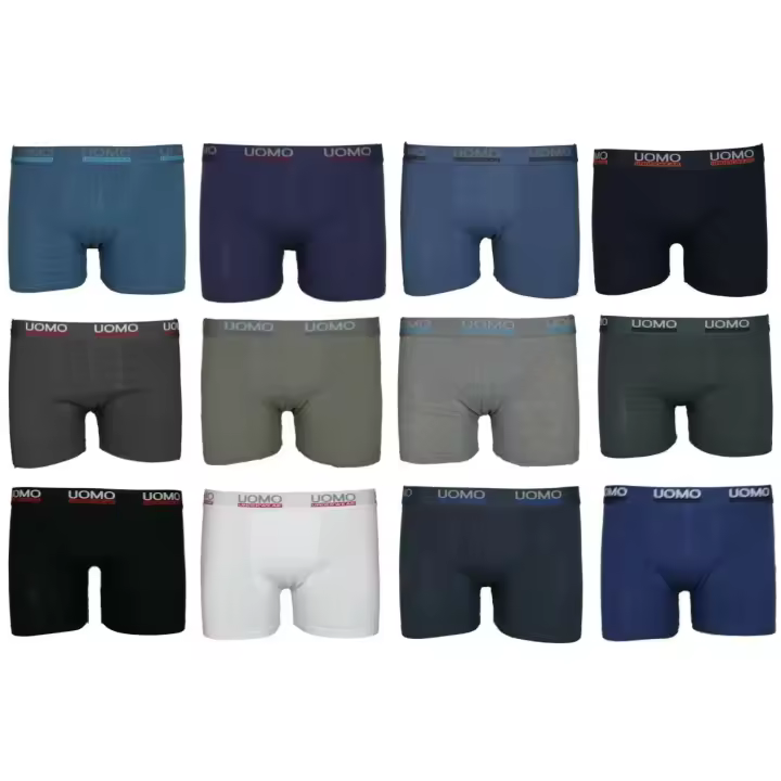 Uomo Calzoncillos Boxer UNDERWEAR 12 Unidades Algodon Media Pierna Ropa Interior - 1