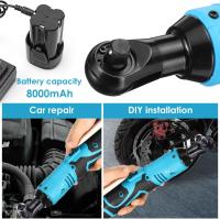 Llave de trinquete eléctrica de 100 Nm, llave eléctrica inalámbrica con 2 baterías, 18 V, herramienta de reparación de llave de trinquete de 3/8 pulgadas, 260 rpm, 8000 mAh, para reparación de - details 2