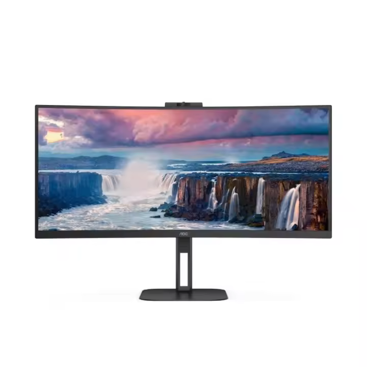 Monitor Profesional Curvo Ultrapanorámico AOC CU34V5CW/BK 34"/ UWQHD/ Multimedia/ Regulable en altura/ Negro - 1