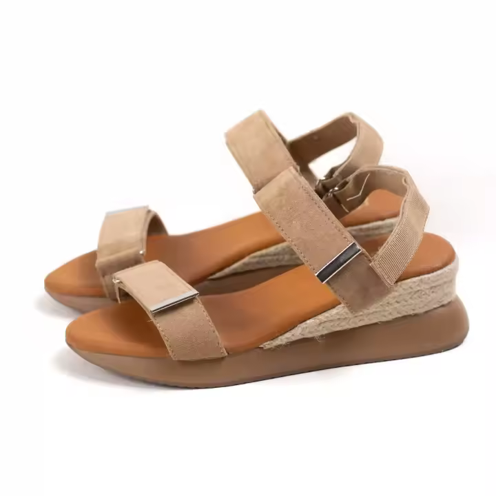 Sandalias mini cuña de espartos mujer con velcros ajustables y plantilla acolchada – Estilo urbano cómodo ideal para verano Wunder Spring - 1