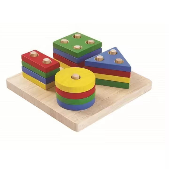 Plantoys - Figuras Geométricas de Madera - Conjunto de 4 Formas Geométricas - 1