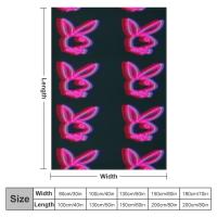 Manta Grande Tamaño Extra Plush Suave Y Cálida De Poliéster Neón Rosa Con Patrón Casero Para Adultos Estilo Americano - details 2