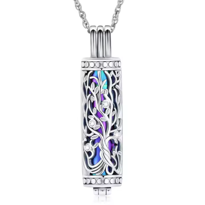 Joyería De Memoria Para Ashes Colgante De Vial Urnita De Cremación De Vida Del Árbol Para Mujeres Y Hombres Enlace De Ancestralidad - 1