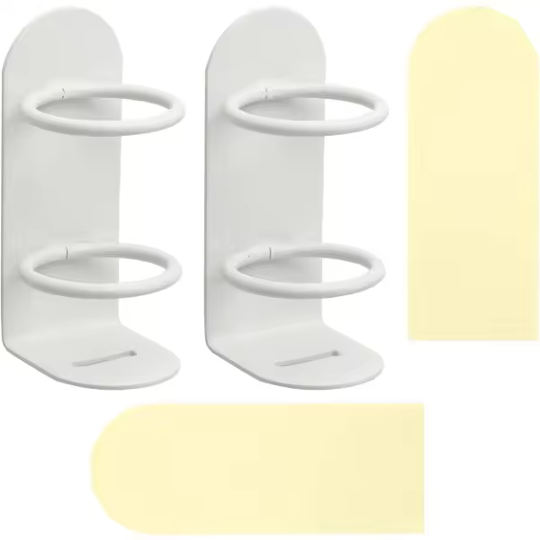 Pack de 2 soportes para cepillos de dientes eléctricos de pared (blanco) - 1