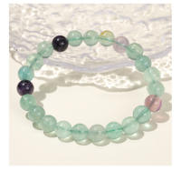 Pulsera De Cristal Natural Multicolor Fluorita JD Pulsera De Bolas Redondas Reiki Curación Pulsera Elástica Para Regalo - details 5