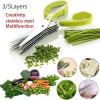 Tijeras De Cocina Multifuncionales De Acero Inoxidable Con 3/5 Capas Para Hierbas Herramientas Para Verduras Y Frutas - details 0