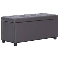 vidaXL Otomana de almacenaje de cuero sintético 87,5 cm en color Gris/Negro/Rojo vino tinto y más - details 0