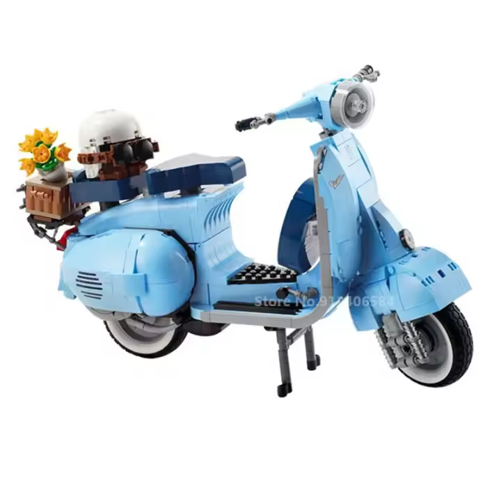 Nueva Vespa 125 Mini Oveja Motocicleta En Bloques De Construcción Técnica Alta Juguete Para Niños Regalo Material ABS Sin Batería - 1