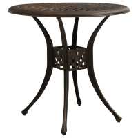vidaXL Mesa de jardín aluminio fundido 78x78x72 cm en color Bronce/Blanco/Negro | estructura resistente ideal para salón dormitorio o estudio - details 0