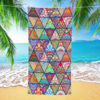 Toalla de playa de terciopelo de doble cara, toalla deportiva estampada de microfibra, toalla de baño absorbente - details 9
