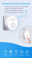 Campana De Puerta Inalámbrica Autoalimentada Con Enchufe Opcional EU/US/UK No Requiere Baterías Ruido De Campana Remoto Impermeable 100M - details 0