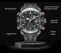 Reloj Militar Digital Para Hombre FOXBOX 50m Impermeable Con Pantalla LED Reloj De Pulsera Deportivo Cuarzo Grande Reloj Masculino - details 9