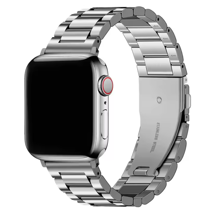 Compatible con correas Apple Watch Series 38 mm, 40 mm, 41 mm, correas de repuesto de acero inoxidable plateadas - 1