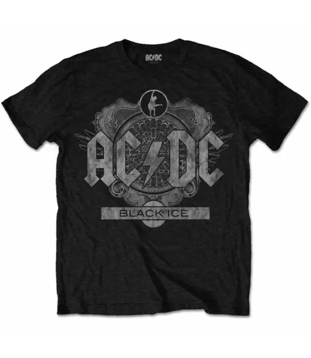 ACDC Black Ice Camiseta Licencia Oficial Manga Corta chico Men ROCK OFF ACDCTS40MB - 1