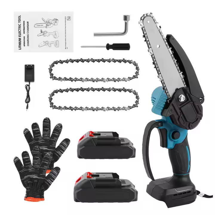 6 pulgadas Mini Conveniente Sierra inalámbrica 650W Motor de cobre puro 8 segundos para romper 5 pulgadas de madera 7500mAh capacidad Baterías duales para una larga vida 5 protección de seguridad Adecuado para el hogar DIY, jardinería Sierra inalámbrica - 1