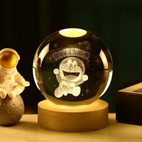 Luz Nocturna De Cristal 3D De 6cm Con Imagen De Pikachu Stitch Doraemon Hello Kitty Regalo Para Niños Grabado Por Láser - details 5