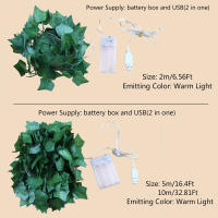 Luces De Flores Y Hojas Verdes En Cadena Para Decoración De Fiesta Y Boda Iluminación Fairy De Ivy Vine USB Y Batería Auto Contenida Para Courtyard - details 0