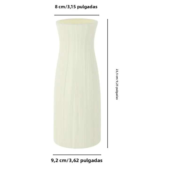 Vaso De Plástico Blanco Imitación Cerámica Maceta Para Plantas Estilo Nórdico Decoración Para Bodas Y Comedor Dormitorio Hogar - 1