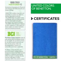 United Colors Of Benetton - Toalla de Playa Azul 90x160cm 380GSM Velour 100% Algodón - Alta Calidad y Suavidad - Certificación OEKO-TEX y BCI - details 3