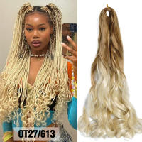 Extensiones De Cabello Sintético En Rizos Espirales Y Ombre Pre Estiradas Para Crear Braids De Textura Suave Alta Temperatura Fibra De Textil Un Solo Paquete - details 11