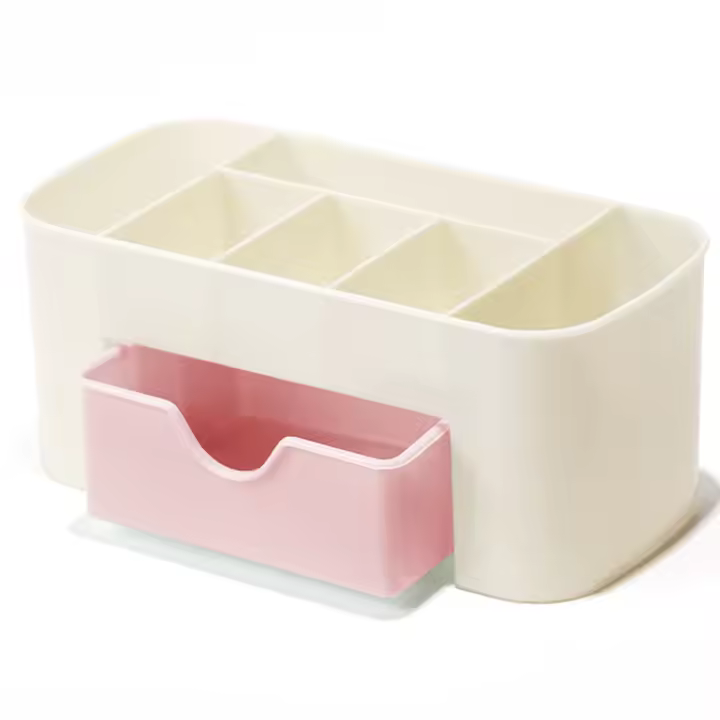 Organizador De Uñas YIKOOLIN Para Mesa Caja De Almacenamiento De Maquillaje Con Compartimentos Para Brochas Joyería Labiales Y Máscaras Tamaño 20x10x9.7cm - 1