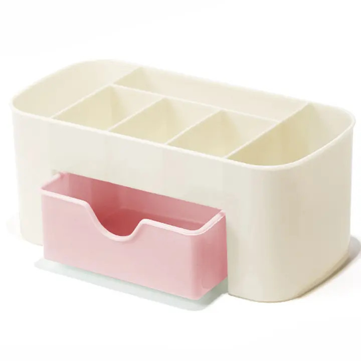 Organizador De Uñas YIKOOLIN Para Mesa Caja De Almacenamiento De Maquillaje Con Compartimentos Para Brochas Joyería Labiales Y Máscaras Tamaño 20x10x9.7cm - 1