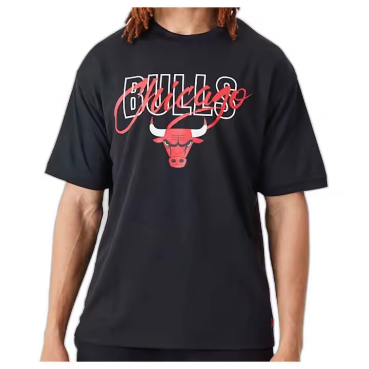 Camiseta de Manga Corta New Era Chicago Bulls Nba para hombre en color negro - 1