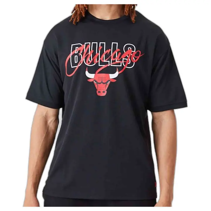 Camiseta de Manga Corta New Era Chicago Bulls Nba para hombre en color negro - 1