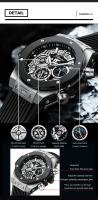Reloj De Pulsera Deportivo CHENXI Para Hombre Con Cronógrafo Multifuncional Y Fase Lunar Luminoso Resistente Al Agua Y Shock - details 7