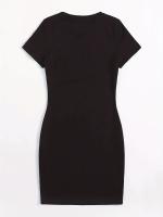 Vestido Casual De Mujer Talla Grande Manga Corta Cuello Redondo Suéter Deportivo Transpirable De Poliéster Longitud De Rodilla - details 6